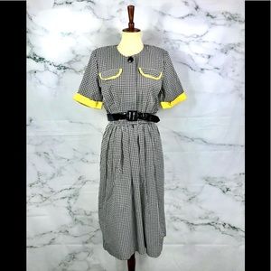 4 for $25 VINTAGE 80s PERIWINKLE Houndstooth Dress